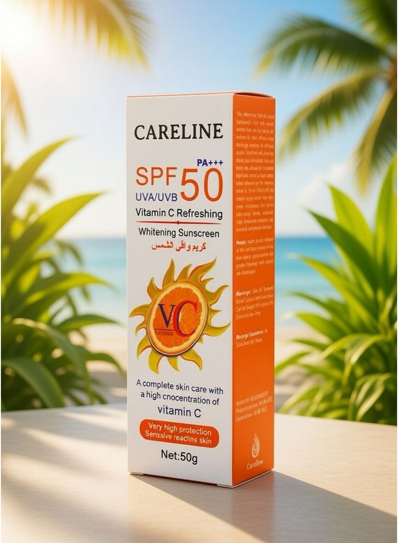 Careline Two Pieces of Vitamin C Refreshing Whitening Sunscreen 50 grams SPF 50 - Image 3